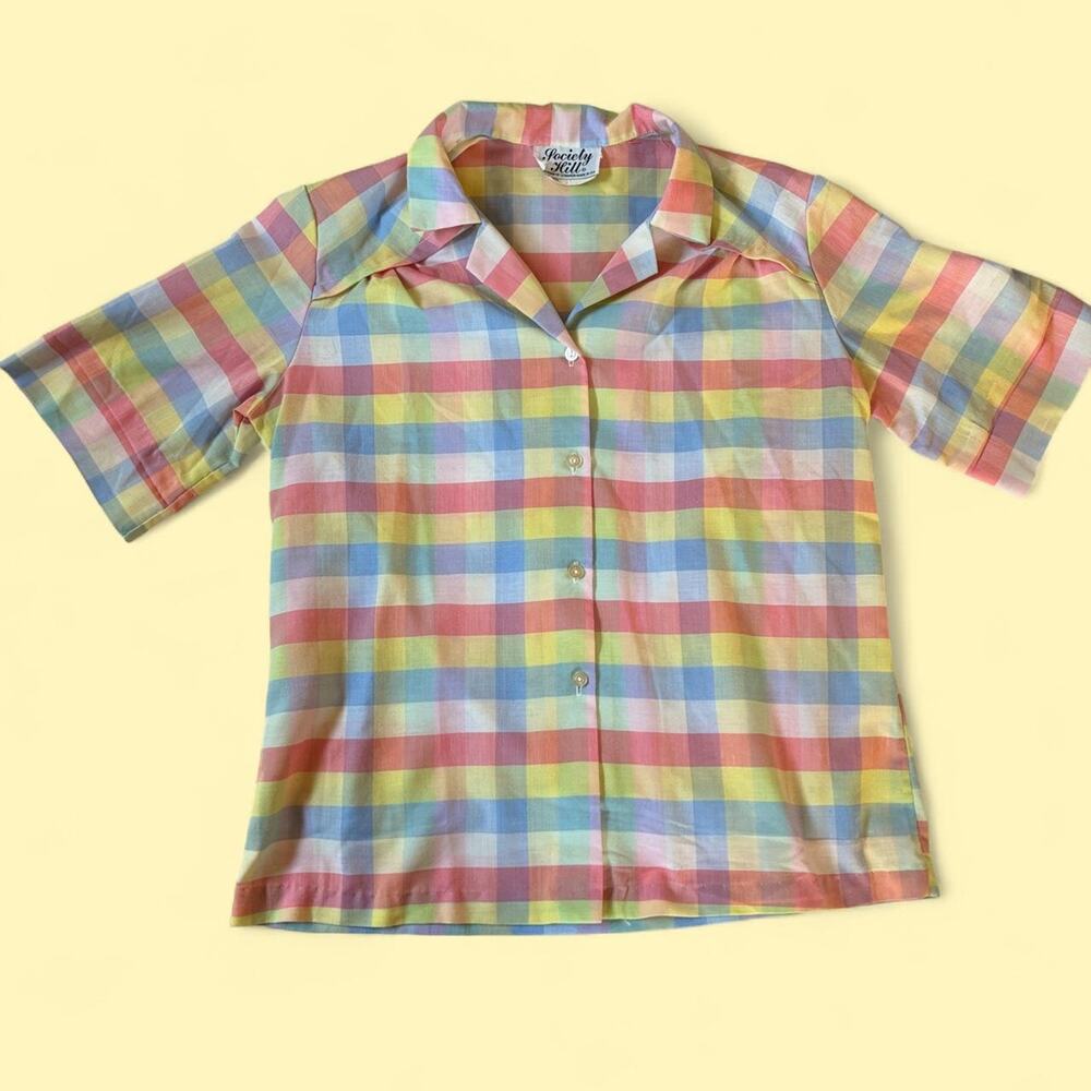 Vintage Multicolor Pastel Button Up